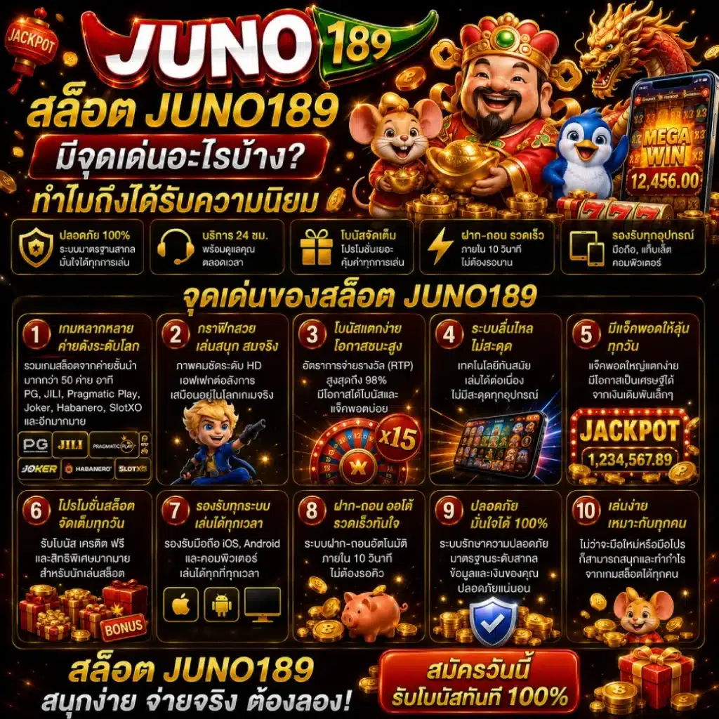 สล็อต Juno189 มีจุดเด่นอะไรบ้าง ทำไมถึงได้รับความนิยม